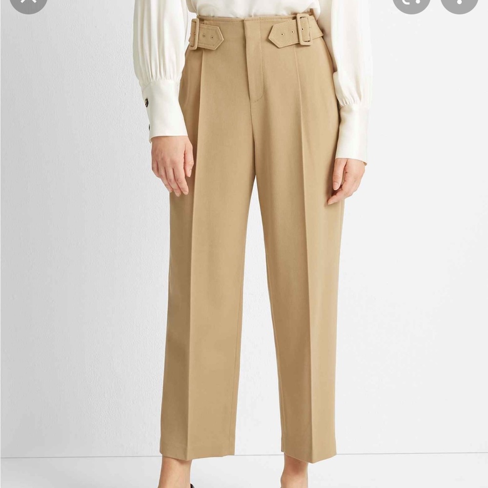 club monaco self buckle pant camel
